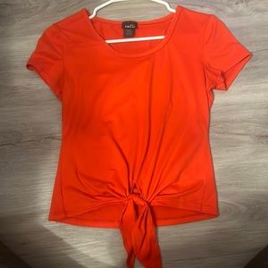 Rue 21, red, tied in the front, small, 96% polyester, 4% spandex